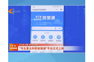 【视频新闻】“河北惠企利民政策通”来了！
